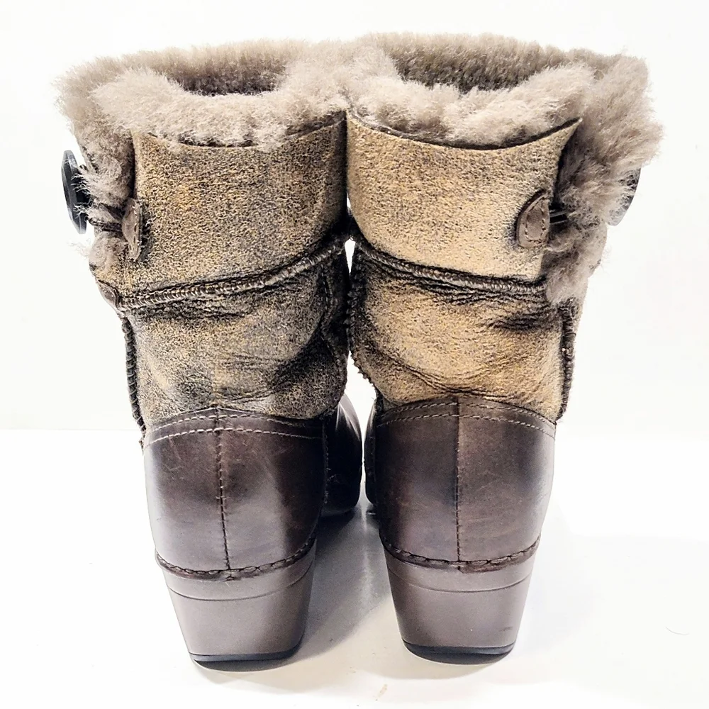 Dansko Stormy Leather Boots Clogs Shearling Lining Brown Women's EU 36 US 5.5-6 - Picture 4 of 11